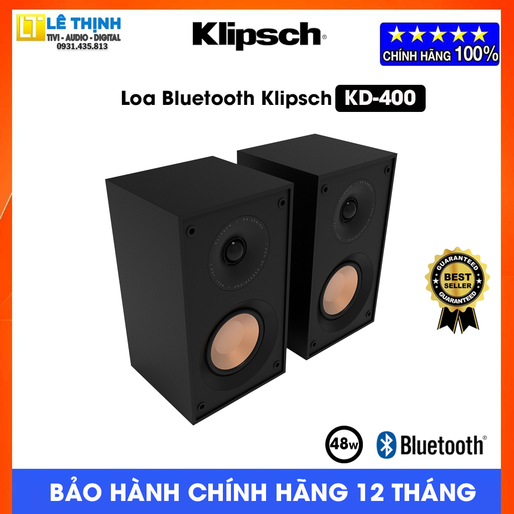 Loa tích hợp ampli klipsch kd-400 | công suất 48w - bluetooth - optical - rca -chính hãng - bảo hành 12 tháng