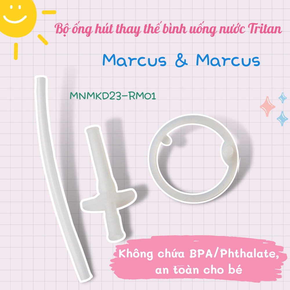 Bộ Ống Hút Thay Thế Bình Uống Nước Tritan Marcus & Marcus