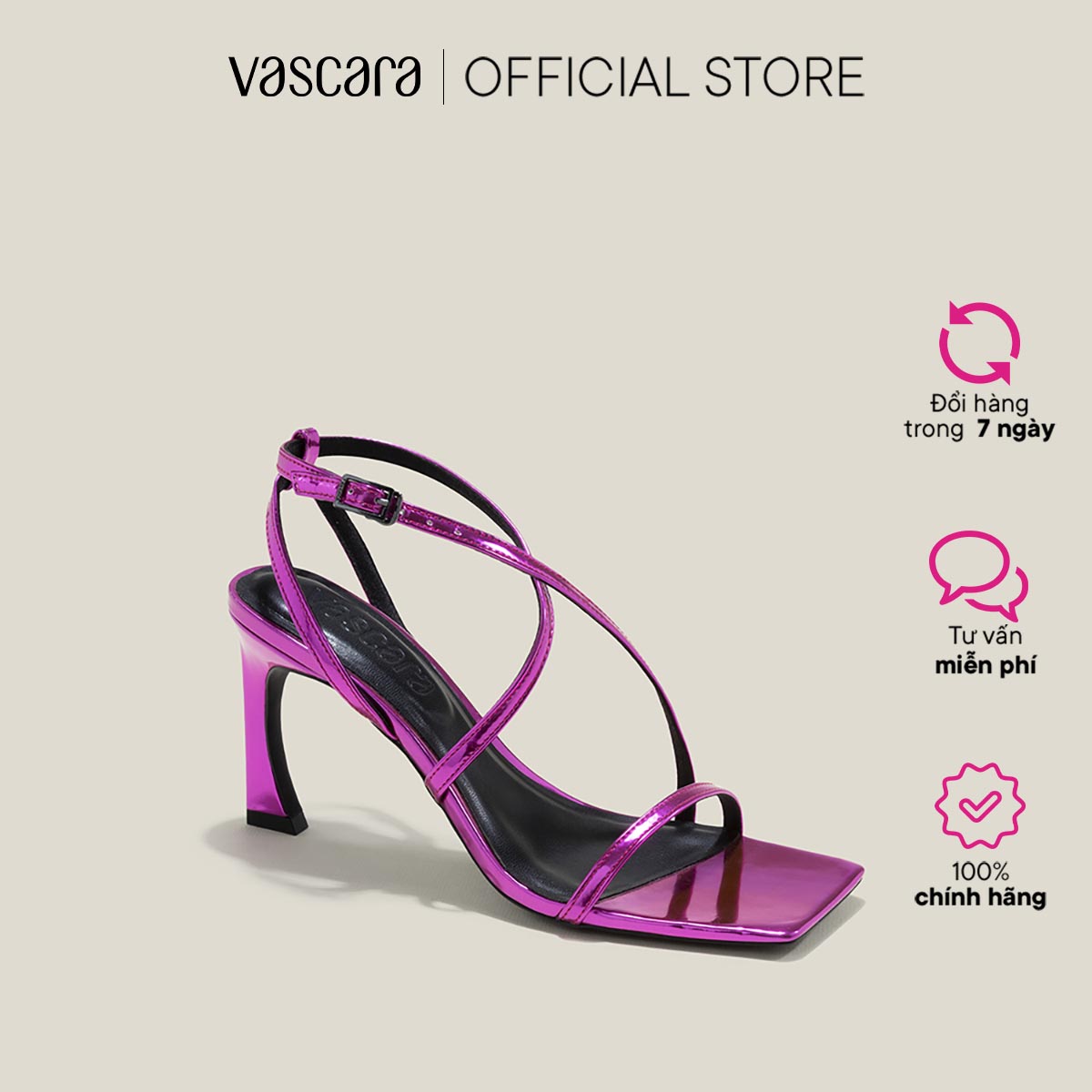 Vascara giày sandal metallic quai mảnh - sdn 0762