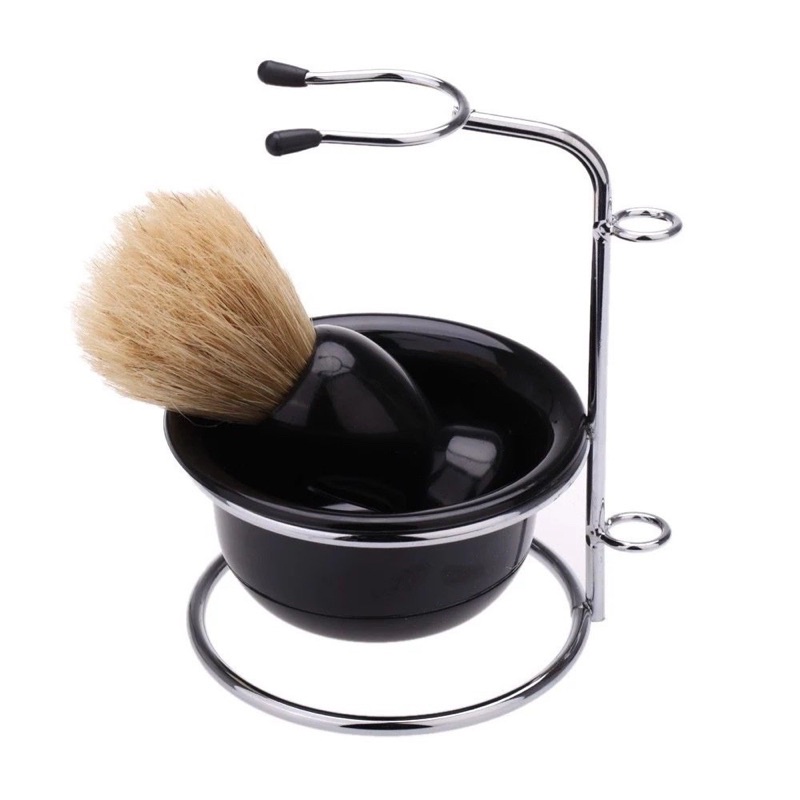 Set bát chổi đựng kem cạo râu, bọt cạo râu shaving kit - kvsk056