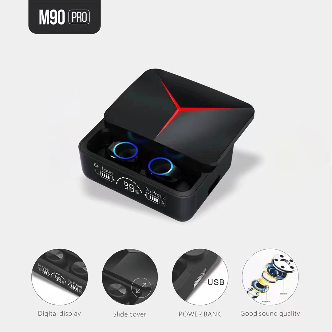 Bluetooth headset wireless M90 multi chức function, built-in microphone voice control, multi-point connection