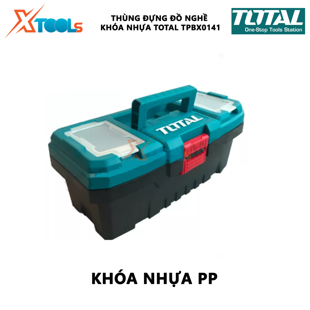 Thùng đựng đồ nghề TOTAL TPBX0141 14" | hộp đựng đồ nghề khóa nhựa pp tải 10kg tay cầm độ bền cao