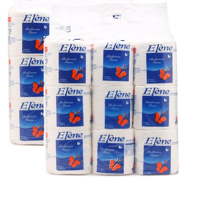 Combo 2 lốc Giấy vệ sinh Elene 9 cuộn ( 3 lớp )