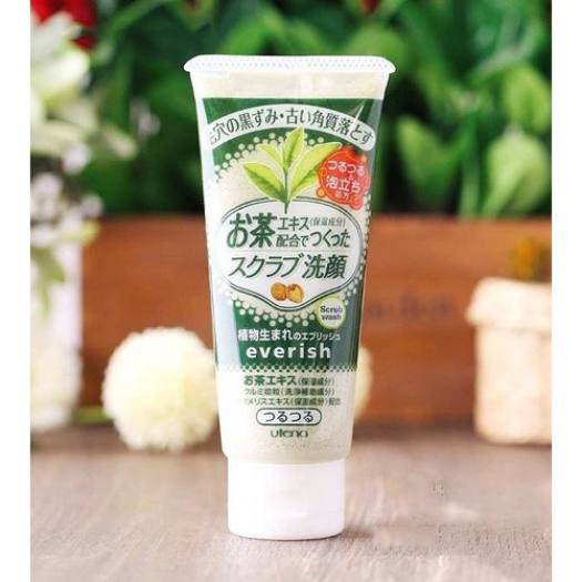 Sữa rửa mặt trà xanh kiêm tẩy tế bào chết everish utena - hàng nội địa nhật