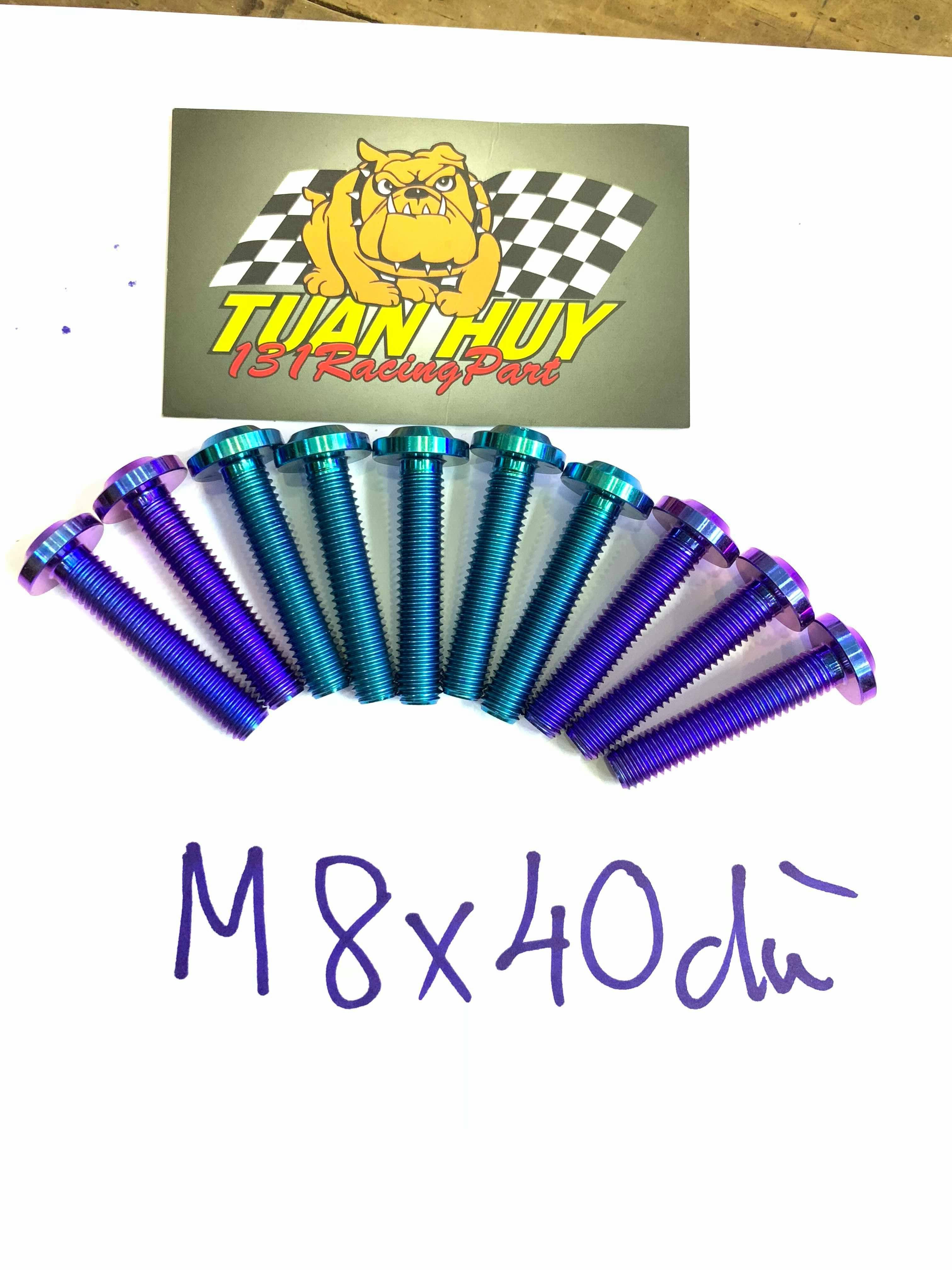 Ốc 8li40 8li45 đầu dù Titan Gr5  bắt 2 con bàn thờ satria Raider Fi , ghi đông chảng ba Sonic , gắn treo pô Sonic , Winnner