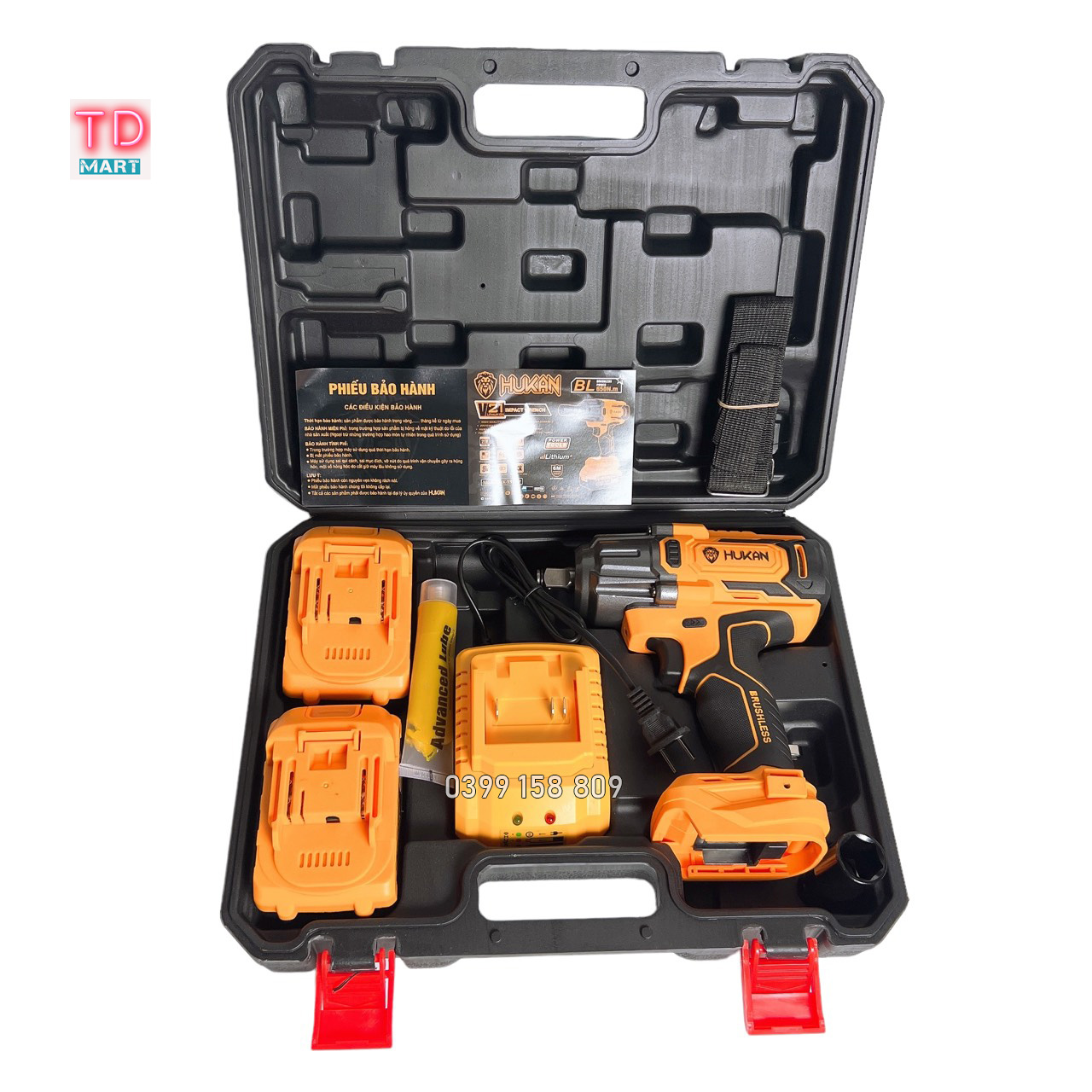 Máy siết bulong dùng pin 21v hukan x9-imp không chổi than lực siết 650n.m