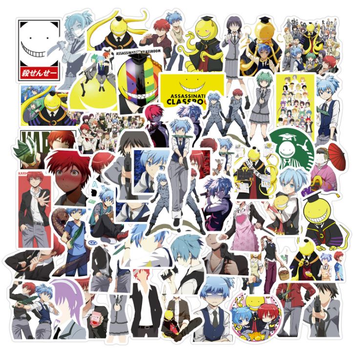 Sticker Assassination Classroom nhựa PVC không thấm nước dán nón bảo hiểm laptop điện thoại Vali xe Cực COOL #176