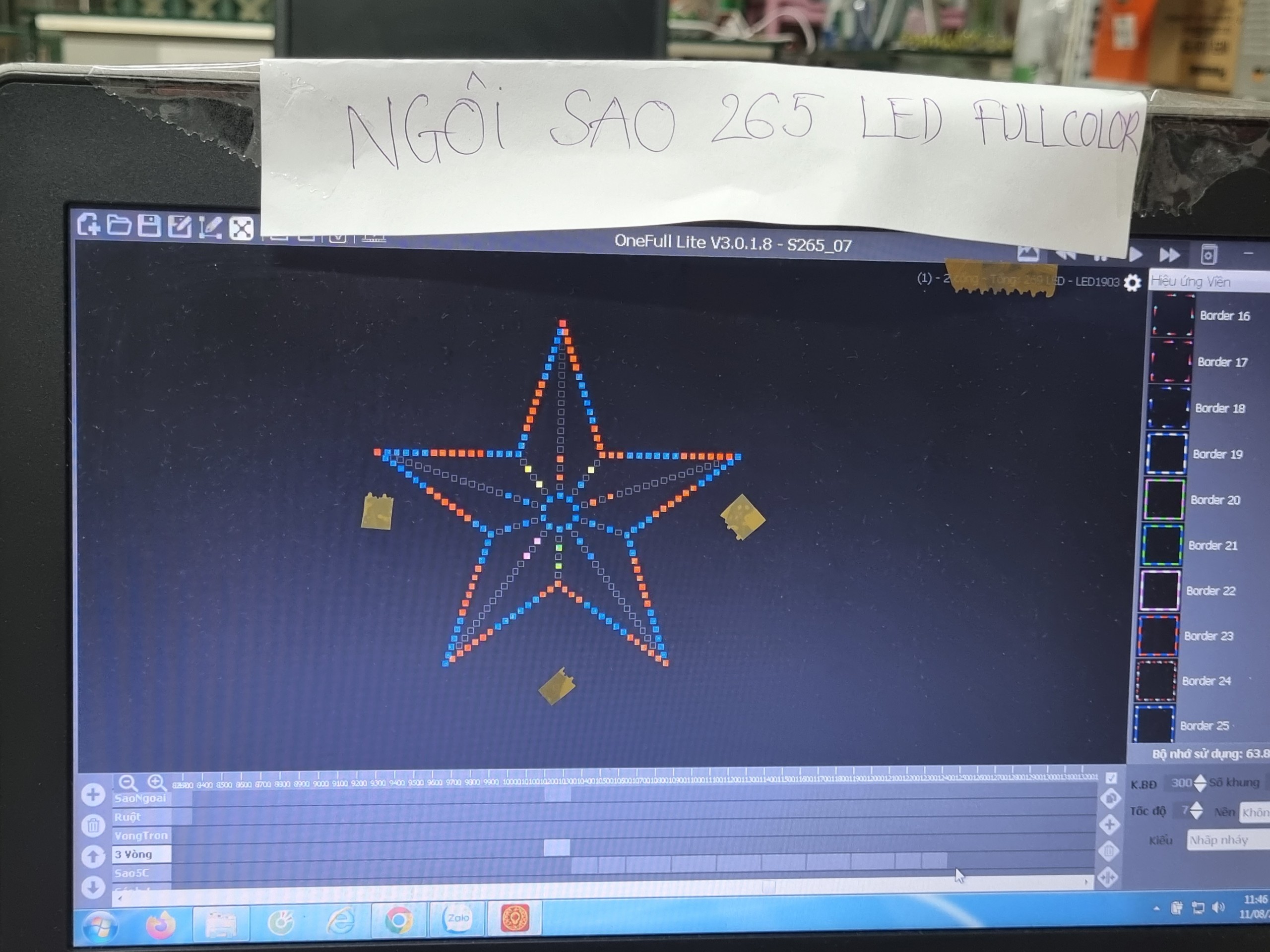 S265_Mạch Onefull Lite đã có nạp code cho ngôi sao 265 led fullcolor