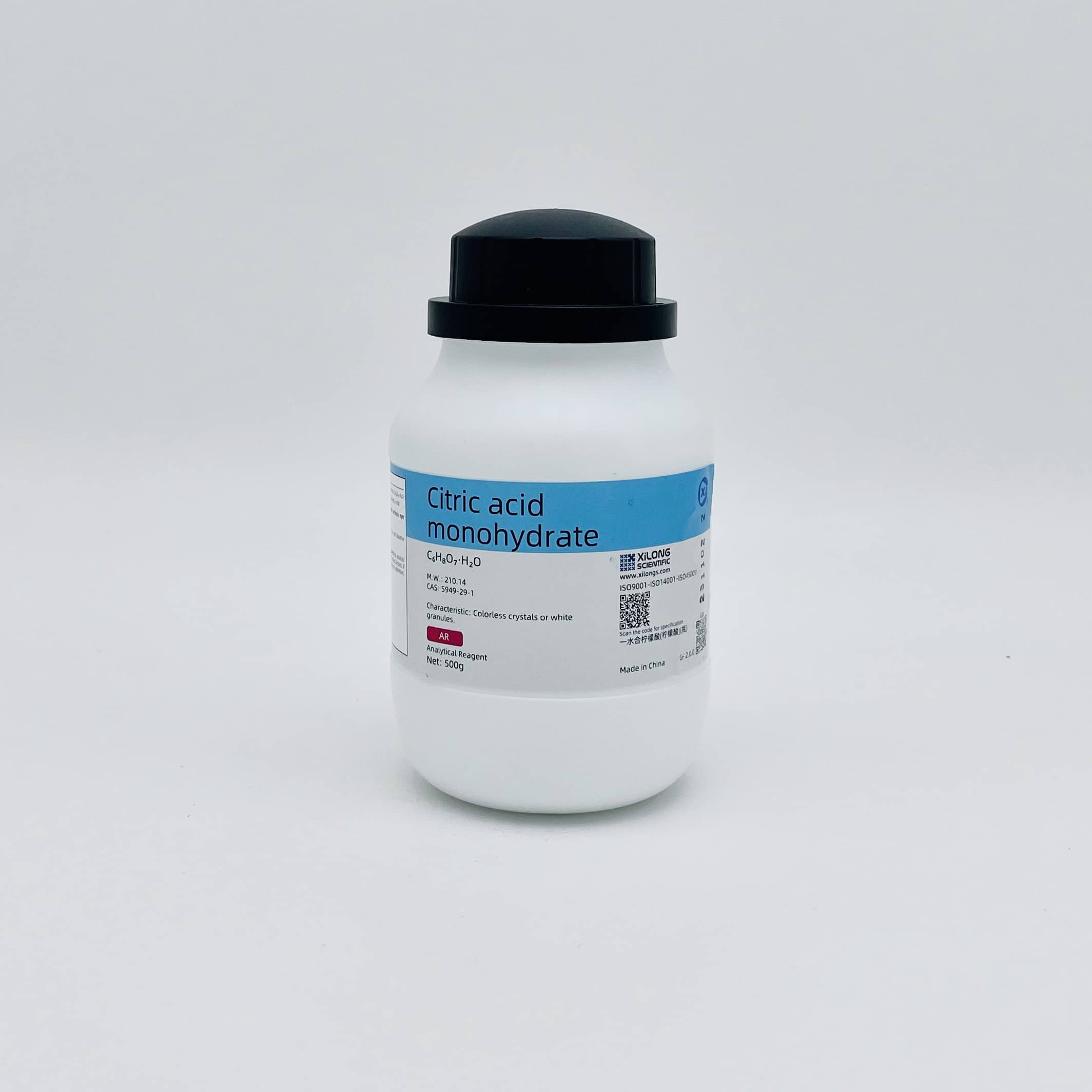 Hóa chất Citric Acid monohydrate 99.5% (AR, Chai 500G, Xilong, Cas 5949-29-1)