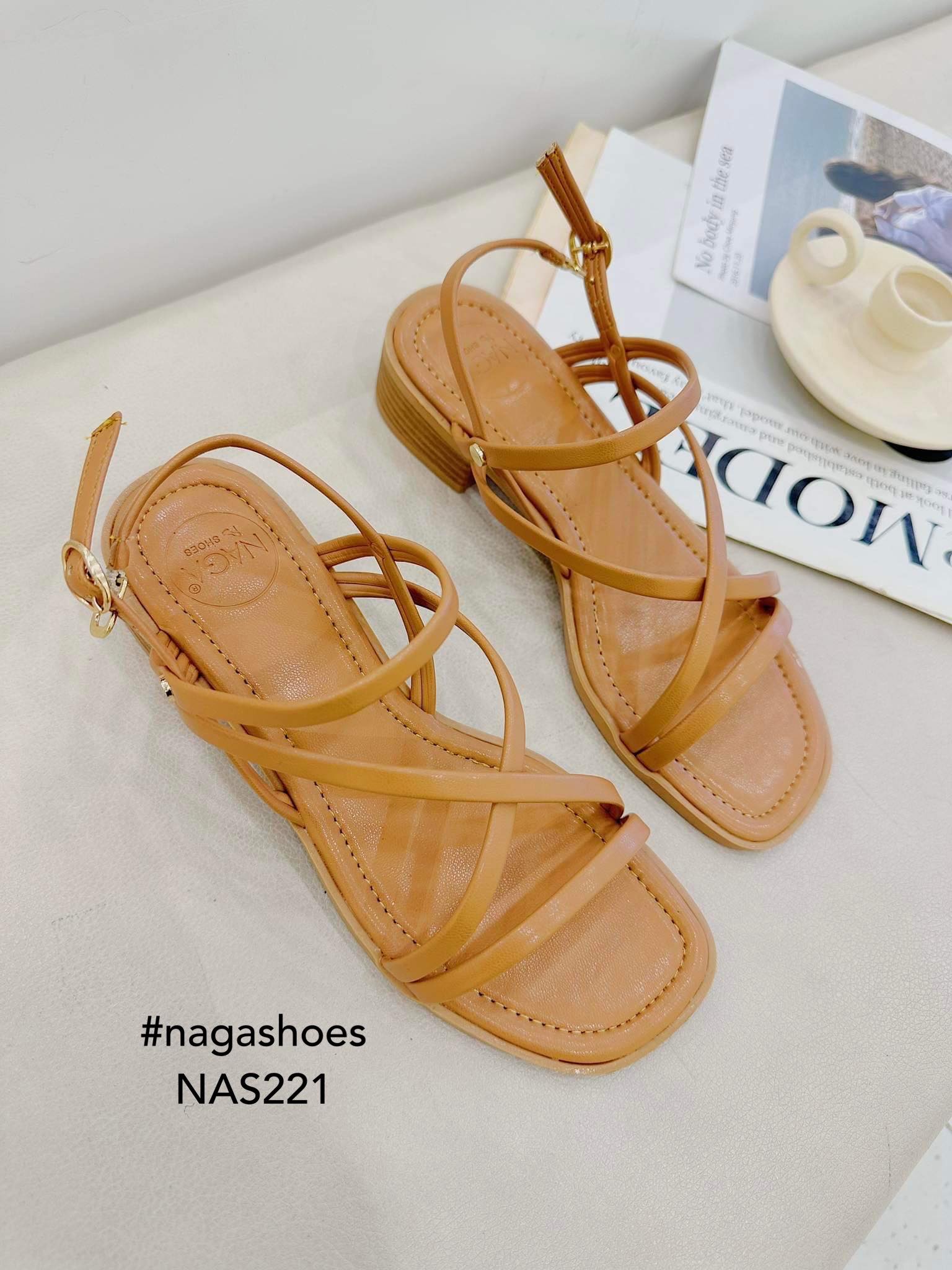 Voucher 100k] sandal nagashoes dây mảnh quai đan chéo 3p nas221