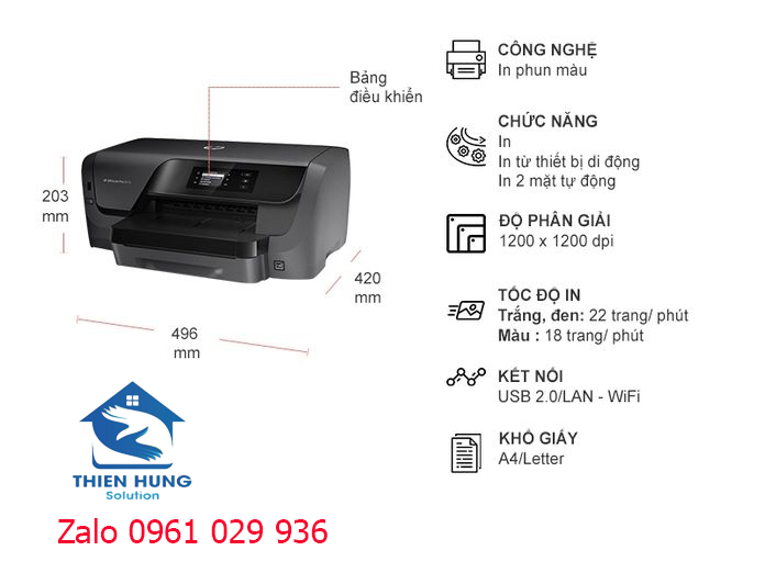 Máy in phun màu HP Officejet Pro 8210 (D9L63A)