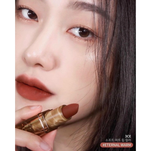[HOÀN TIỀN 15%]Son Thỏi 3CE Soft Matte Lipstick Version Deep Under More Deep