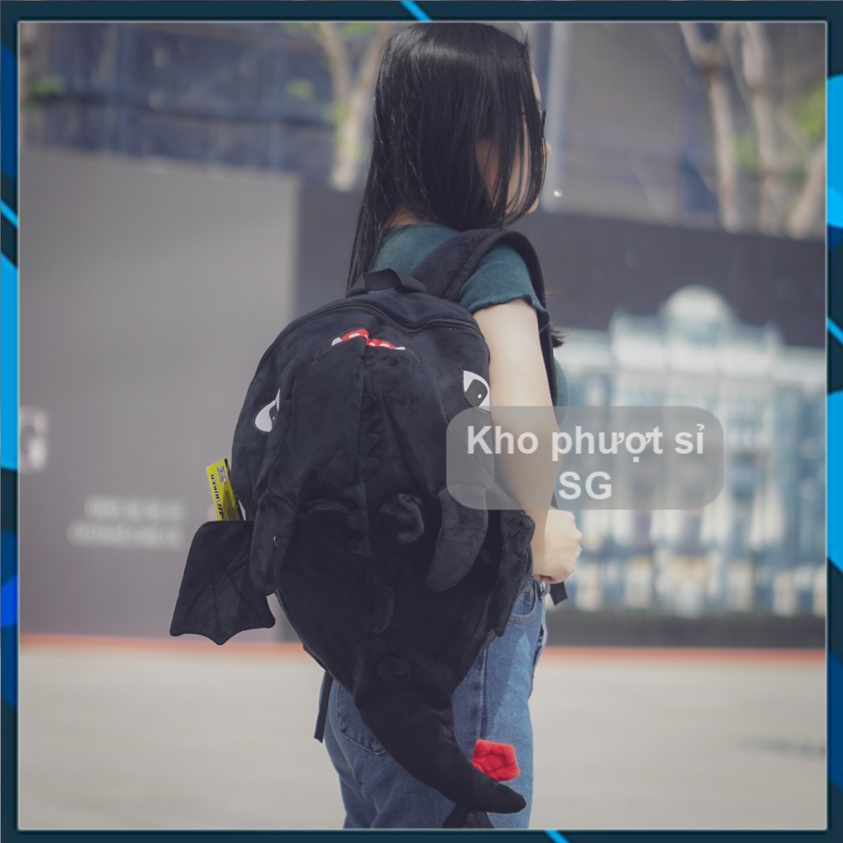 Balo Rồng cỡ lớn - Balo rồng có gai sún răngcute đi học - đi phượt cho nam nữ - Cặp hình rồng nhung