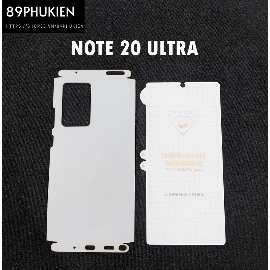 Bộ ppf loại xịn phủ full 99% lưng viền và ppf full màn hình galaxy note 20 ultra / note 20 ultra 5g