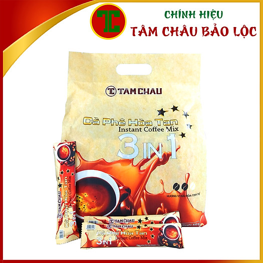 [HCM]Cà phê Tâm Châu 3in1 hòa tan gói 850gr