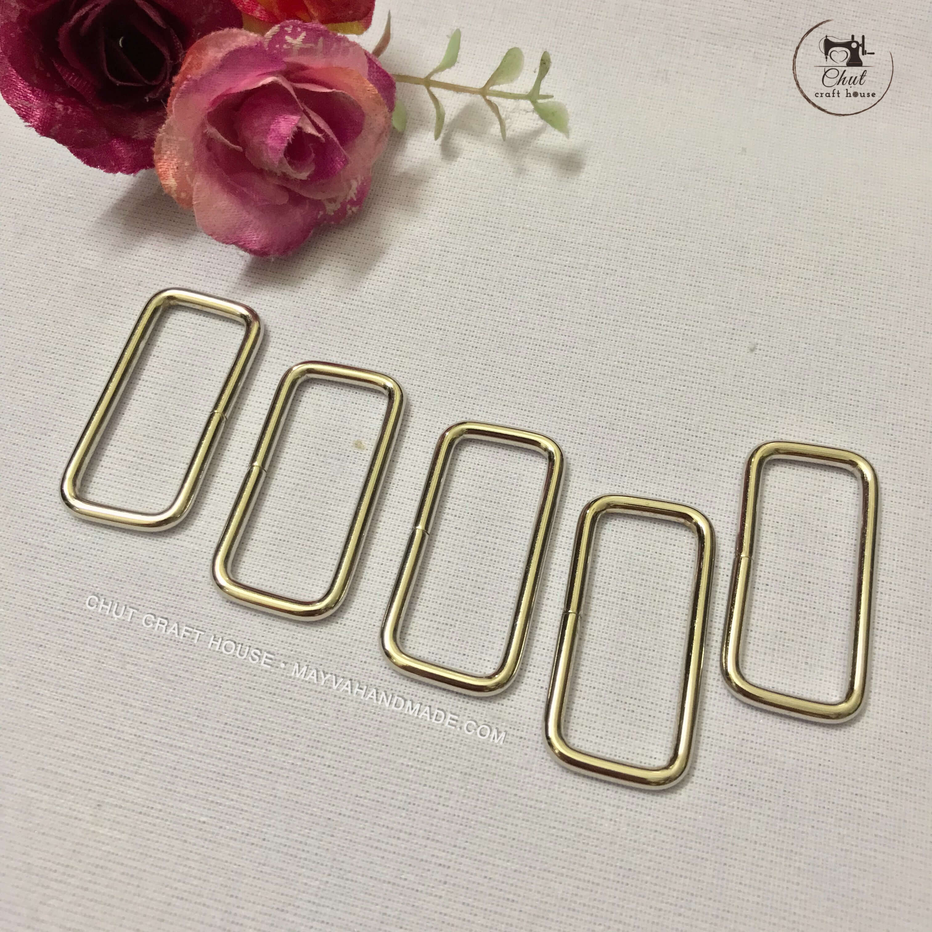 [Giá xưởng - SET 4 chiếc] Khoen chữ nhật BẠC - Đủ size dùng cho may túi
