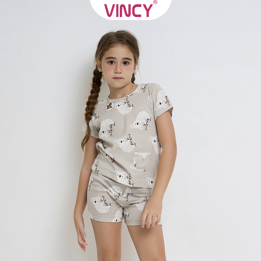 [Mua 3 giảm 20%, mua 2 giảm 15%] Bộ Đồ Short Thun Bé Gái Vincy KST020W31