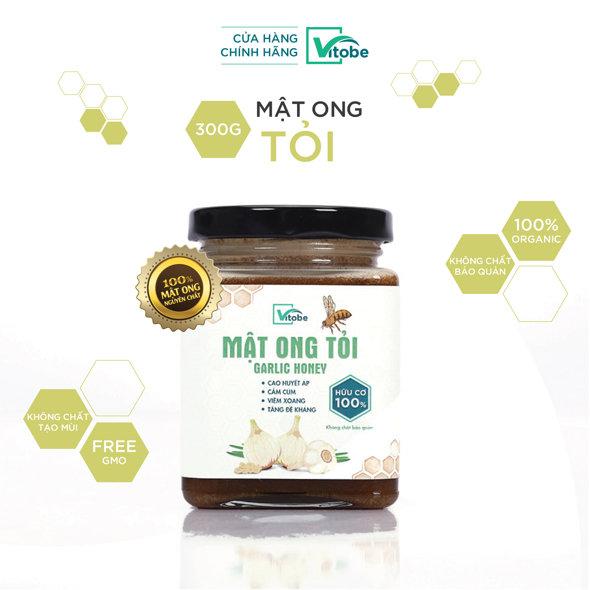 Mật Ong Tỏi Vitobe (300gr) - Hữu Cơ 100%