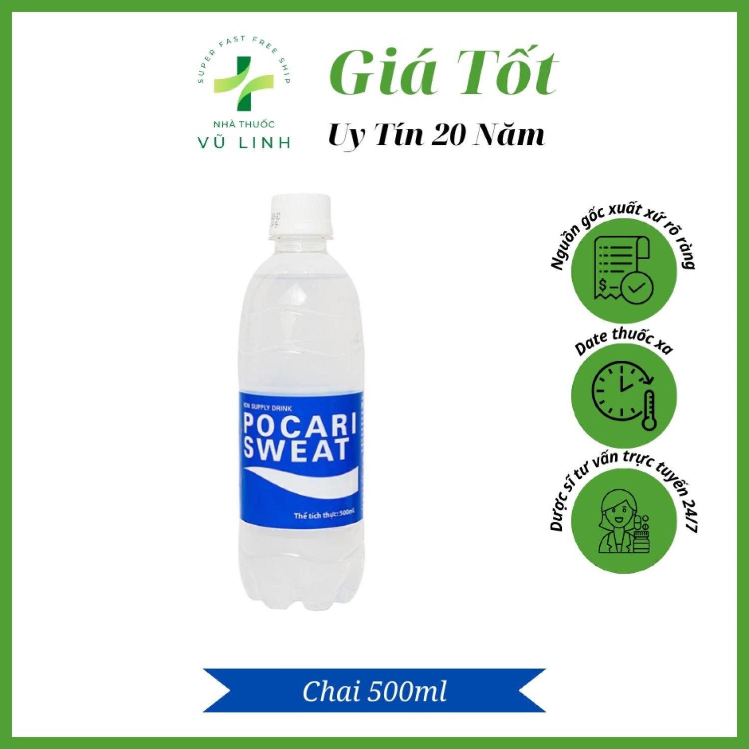 Nước bổ sung sức khoẻ Pocari Sweat chai 500 ml