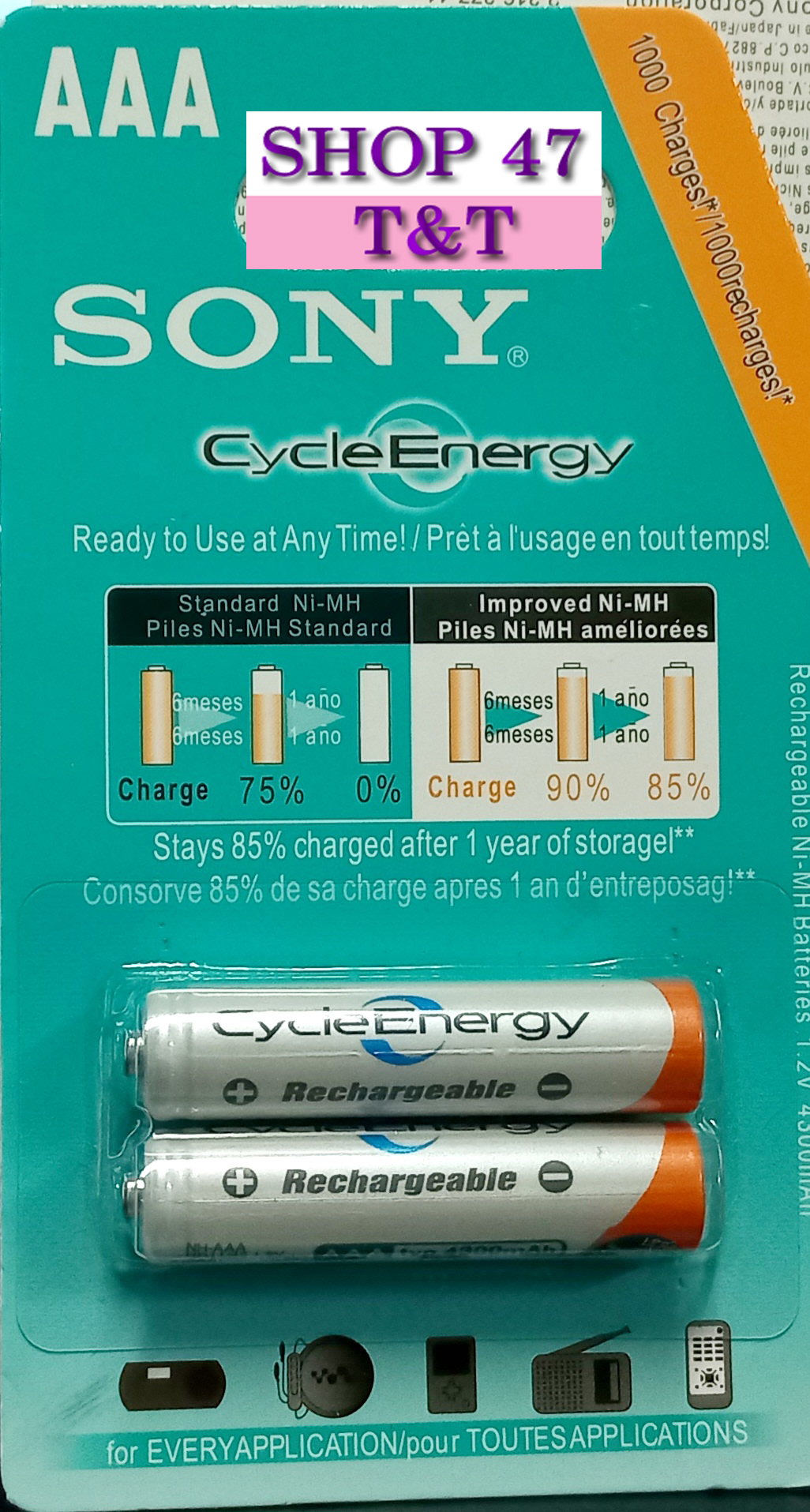 Vỉ 2 Viên Pin Sạc Sony AAA 1.2V 4300mAh