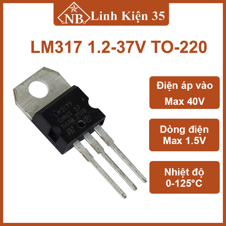 Bộ 5 con ic chuyển đổi ổn áp lm317 1.2-37v to-220