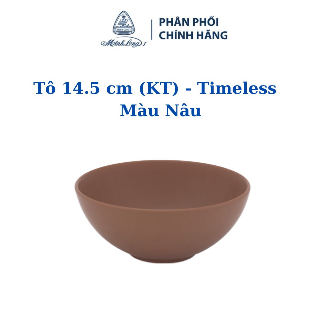 Tô 14.5 cm - timeless màu nâu - gốm sứ cao cấp minh long i