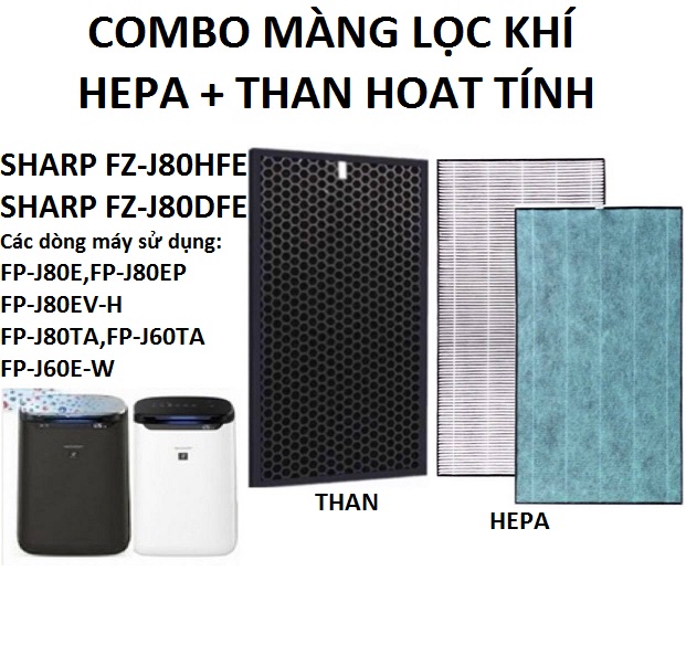 Combo màng lọc Sharp FP-J60E-W và FP-J80EV-H