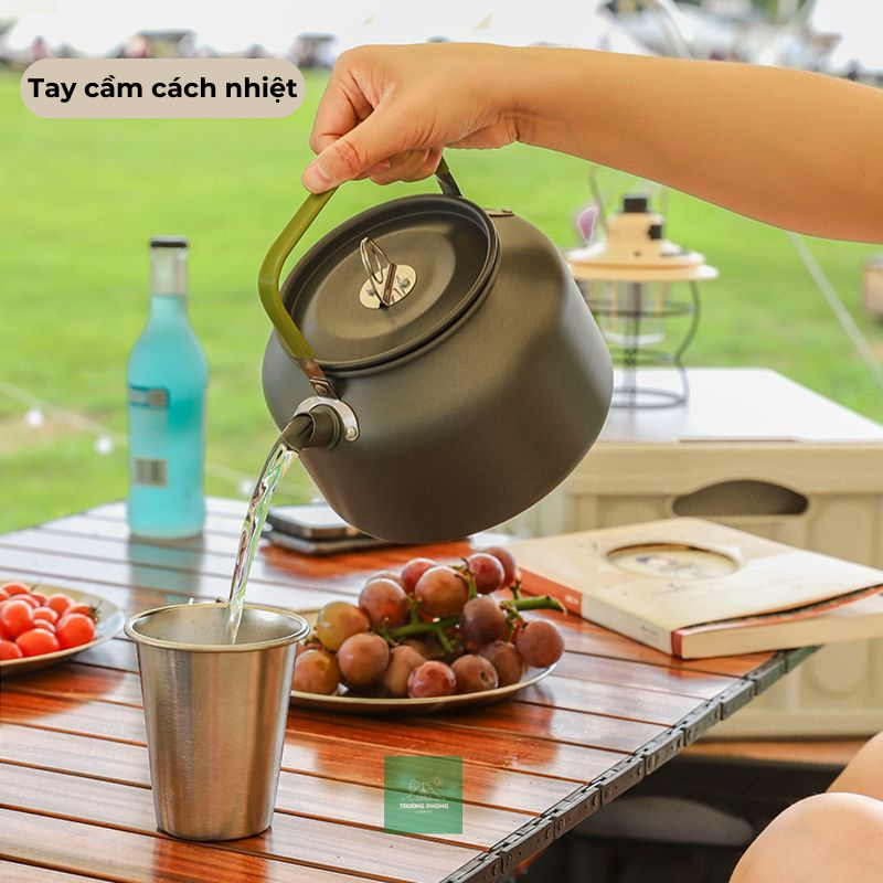 Bộ nồi nấu ăn dã ngoại xếp gọn 9 món có ấm nước, nồi-chảo dã ngoại, chất liệu hợp kim nhôm cao cấp, nhỏ gọn nhẹ tiện dụng - DCP23