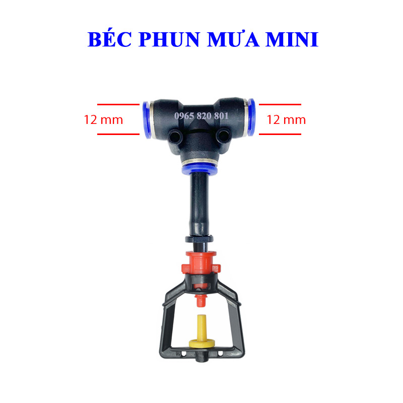 Béc xòe phun mưa mini kèm T 8,10,12mm