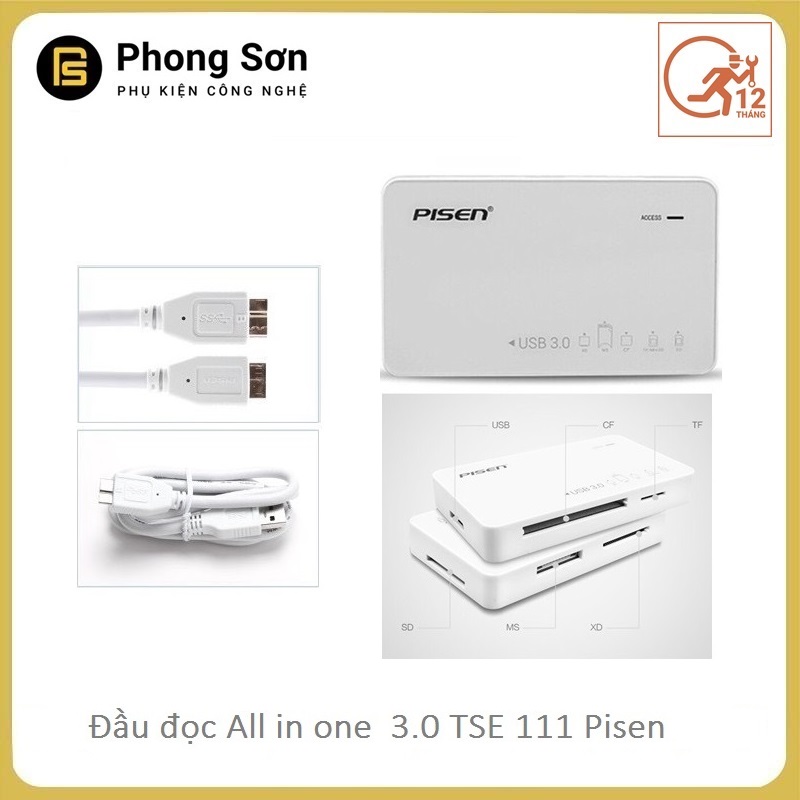 Đầu đọc thẻ 3.0 All in one TS-E111 Pisen (nhận tất cả các cổng cùng lúc)