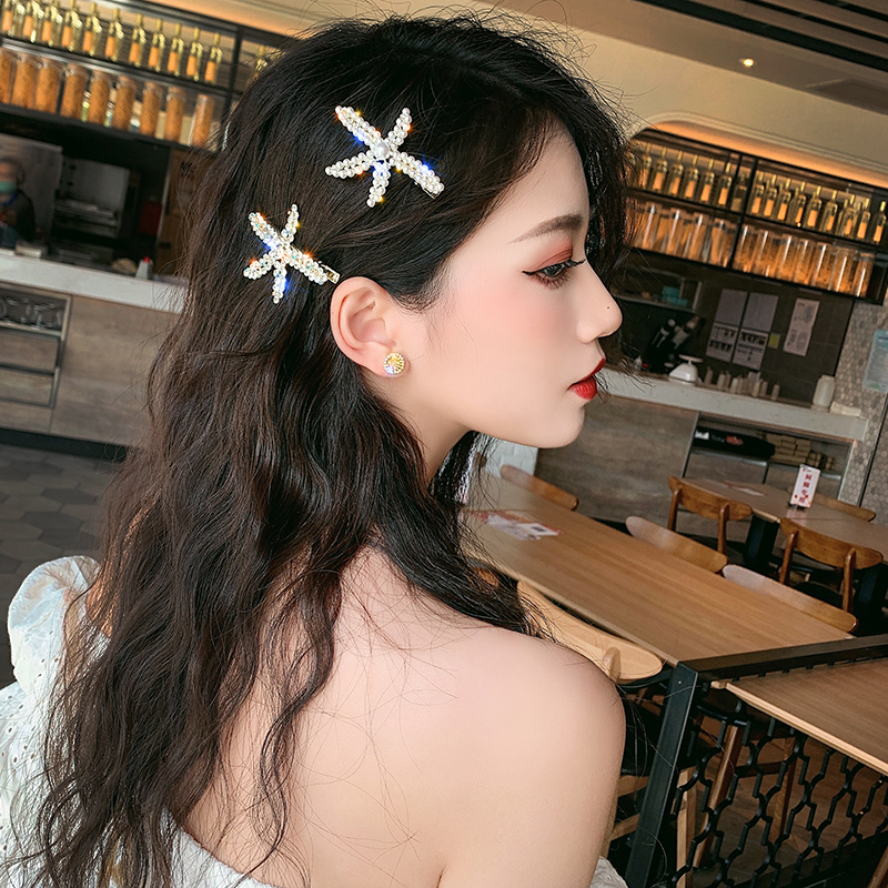 [HCM]Set kẹp tóc sao biển đính hạt và đính đá ( 02 kẹp)TOC15