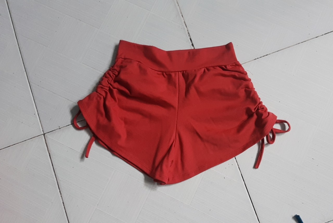 Quần short nâng mông rút dây nữ - Quần lưng cao nữ