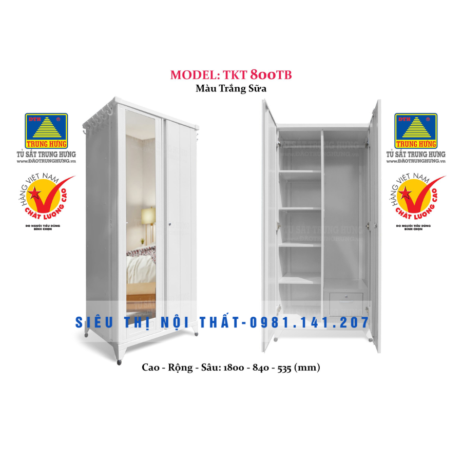 Tủ sắt lắp ráp Trung Hưng TKT 800TB Siêu Thị Nội Thất