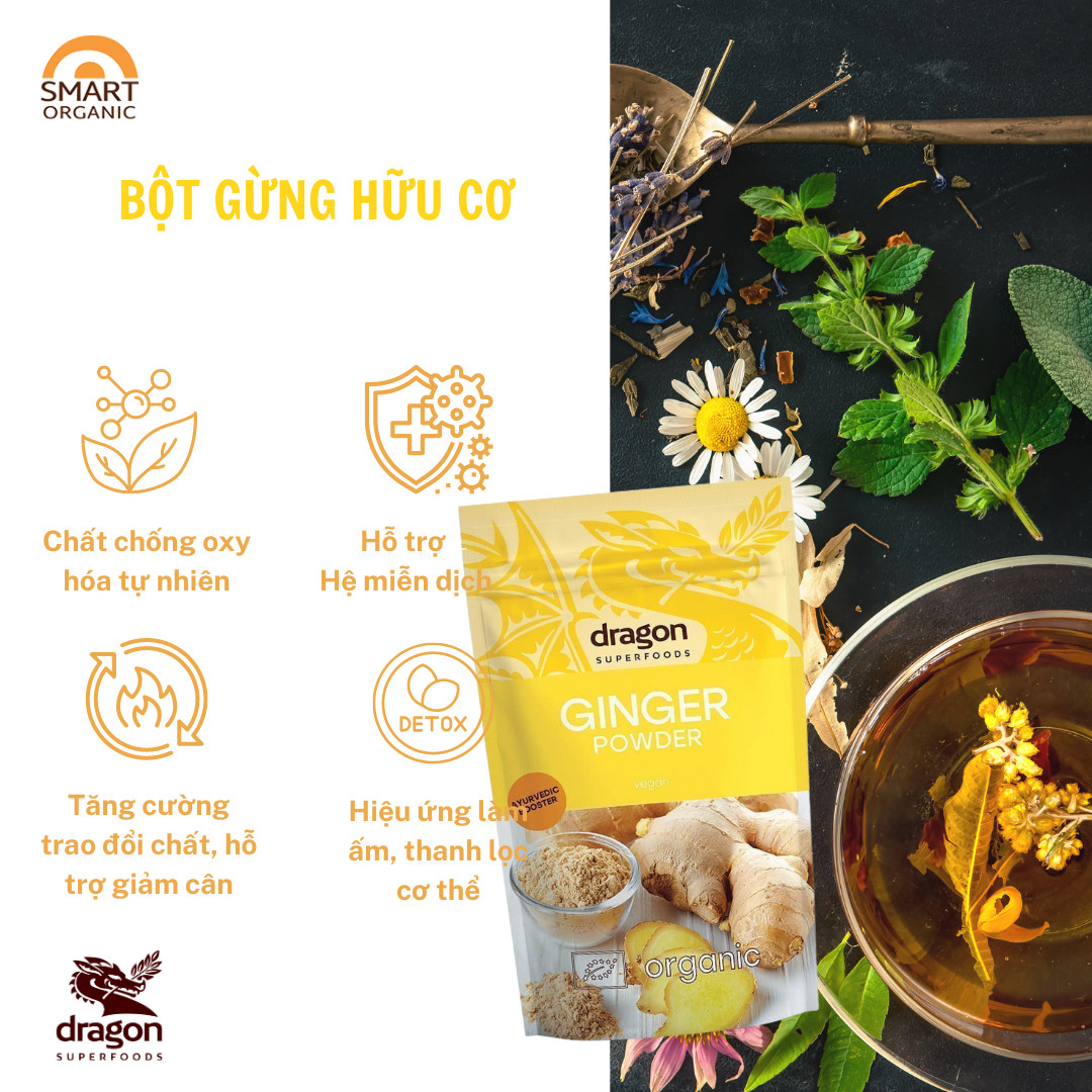 Bột Gừng Hữu Cơ Dragon Superfoods 200g