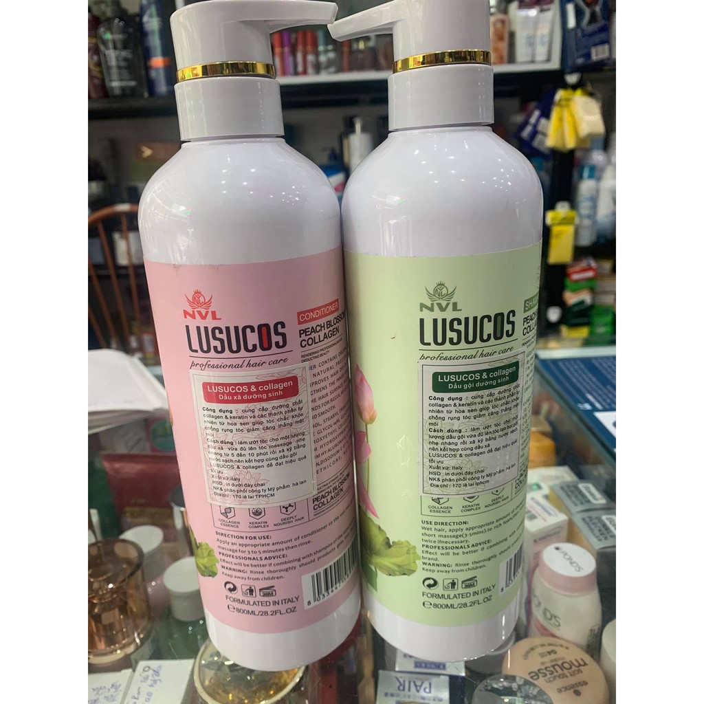 Cặp Dầu gội xả dưỡng sinh Lusucos 800ml x2