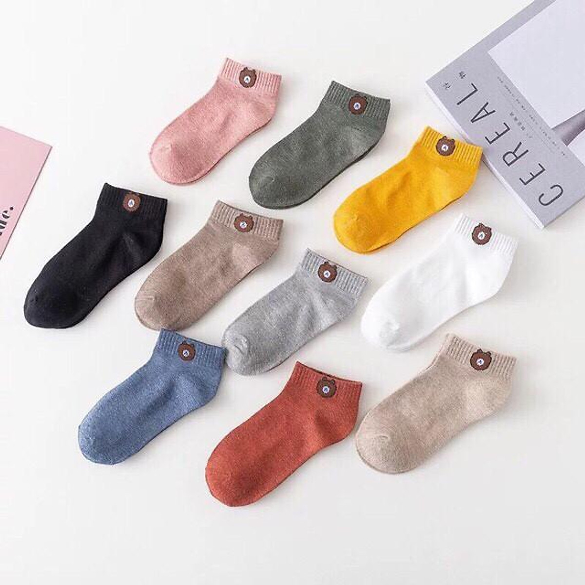 Combo 10 Đôi Tất Hình Gấu Xinh Xắn