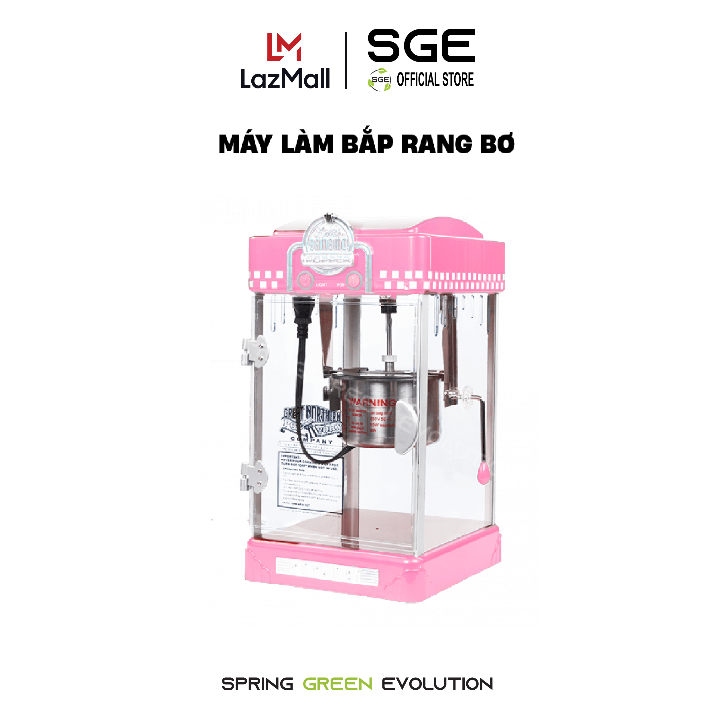 Máy làm bắp rang bơ/ máy nổ bỏng ngô sge np1156 công suất 300w tốc độ nổ bỏng nhanh dễ sử dụng, làm được mọi vị bỏng