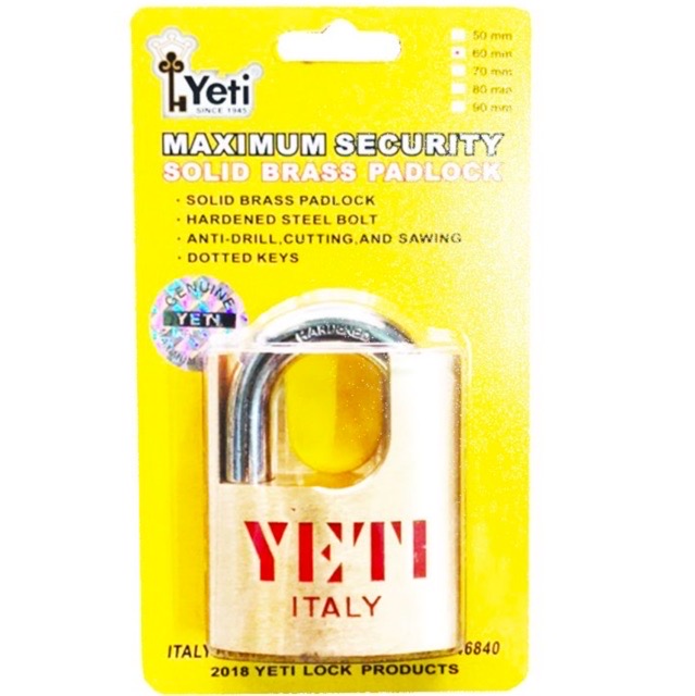 Khoá YETI 6cm chống cắt chìa khoá vi tính