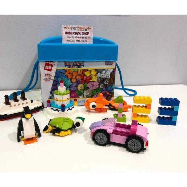 Bộ Lego hộp vuông 460 chi tiết sáng tạo cho bé yêu