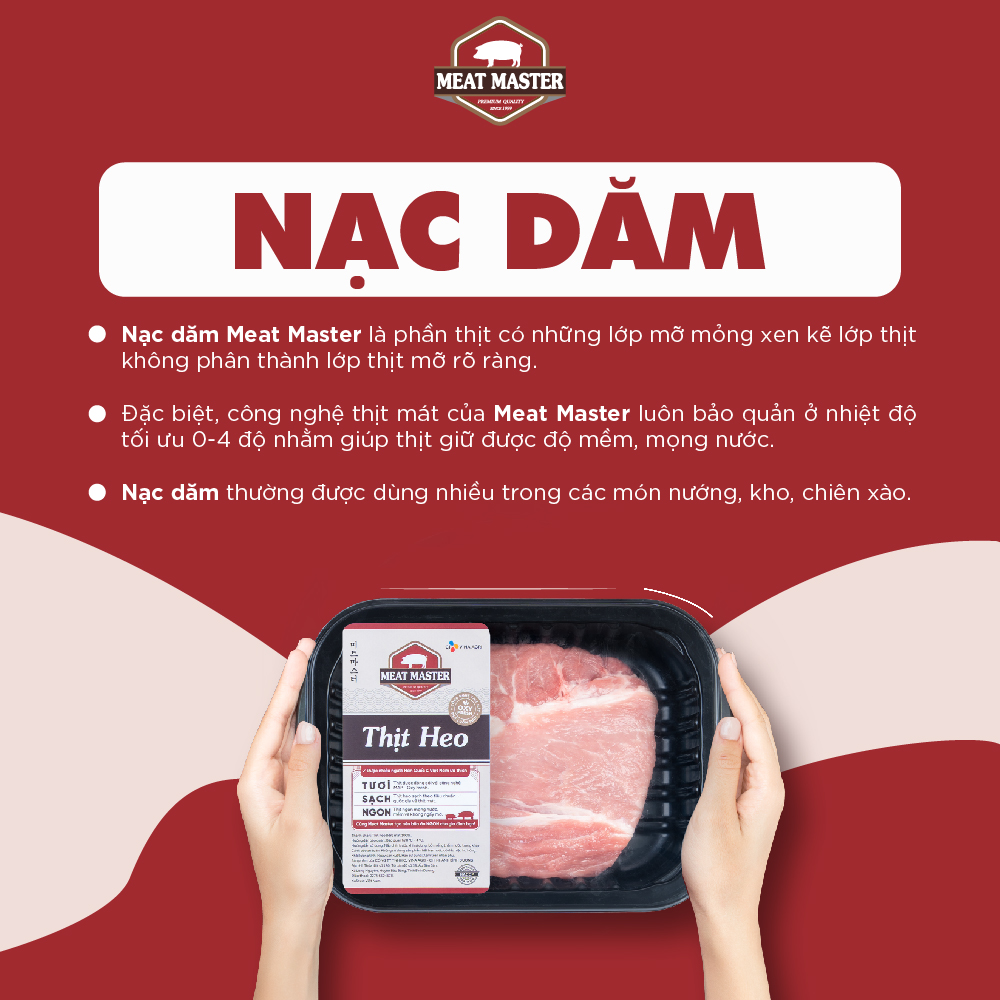 Nạc dăm heo Meat Master ( 400 G ) - Thịt heo mát ngon, mềm mọng, ngọt thịt