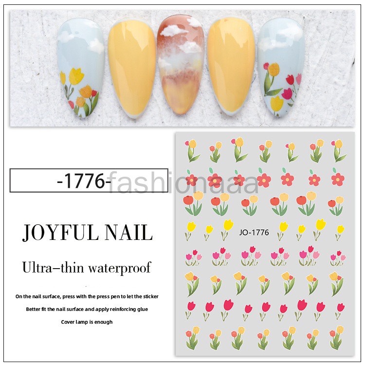 Miếng stick thỏ, hoa tulip dán móng siêu cute dành cho NAil