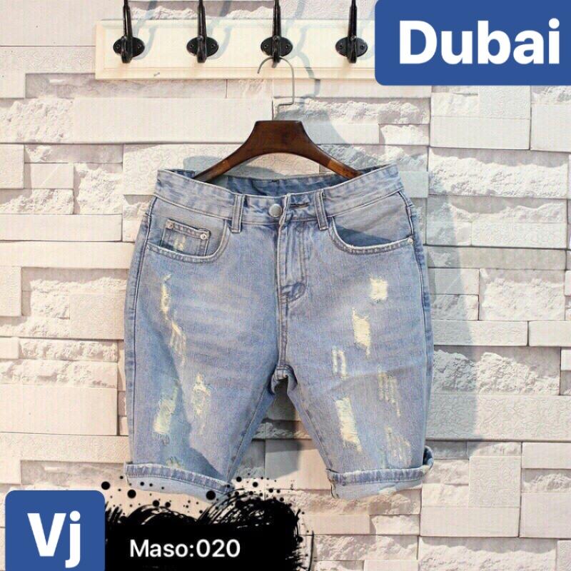 QUẦN SHORT SỌT LỬNG JEAN NAM CHẤT BÒ CẠP RÁCH SÀNH ĐIỆU CAO CẤP - DUBAI FASHION