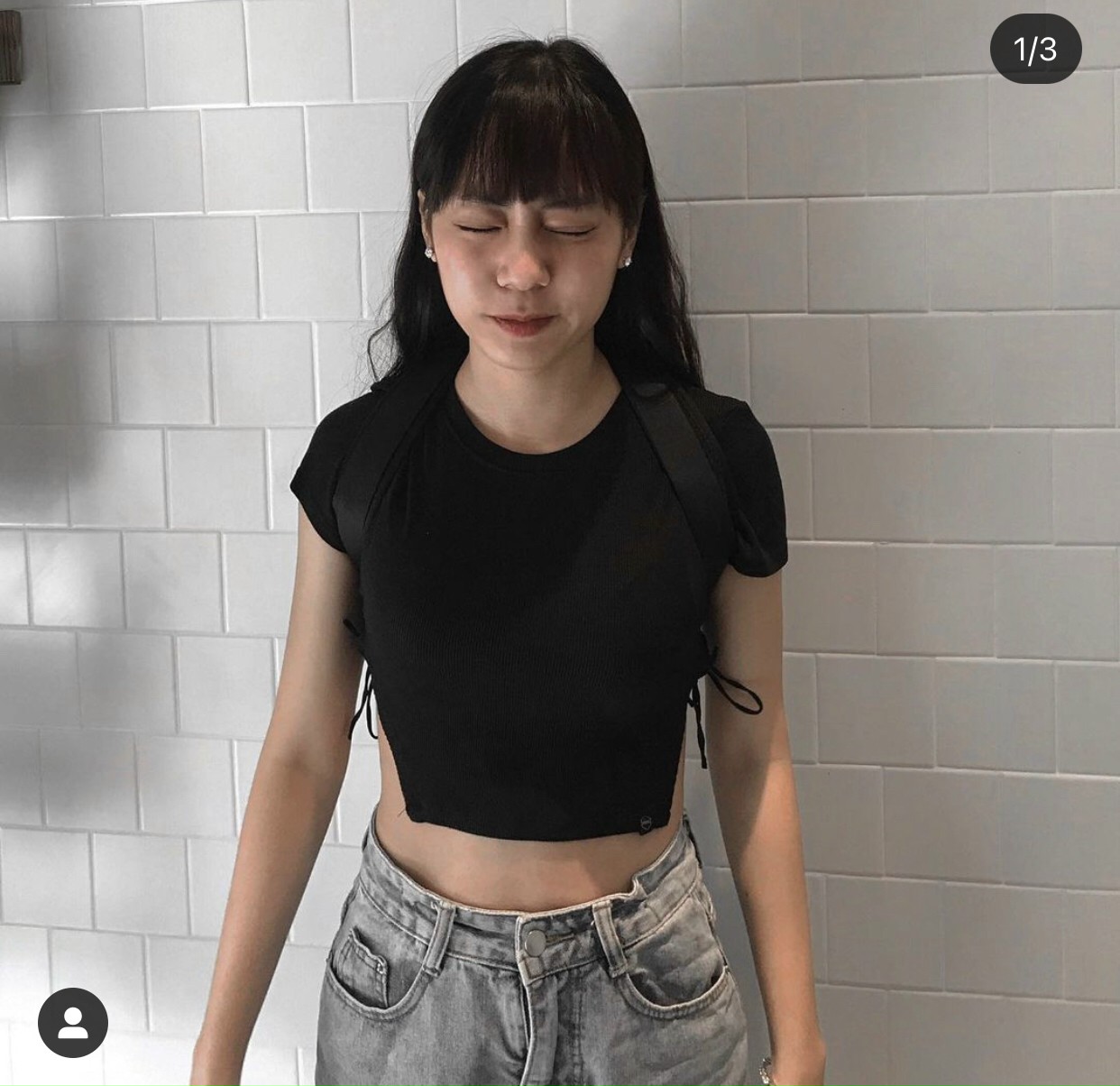 Áo croptop cột dây trơn đơn giản cực xinh
