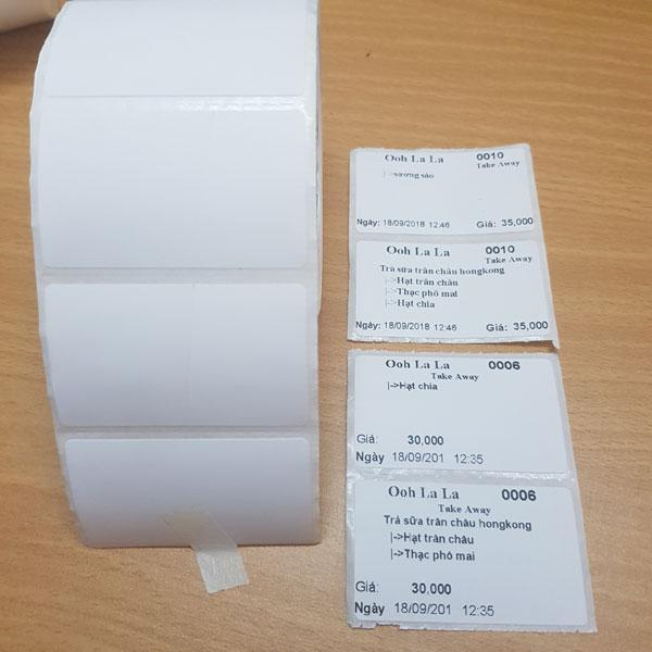 [HCM]Cuộn Giấy in tem Trà Sữa 50x30mm - 4 cuộn
