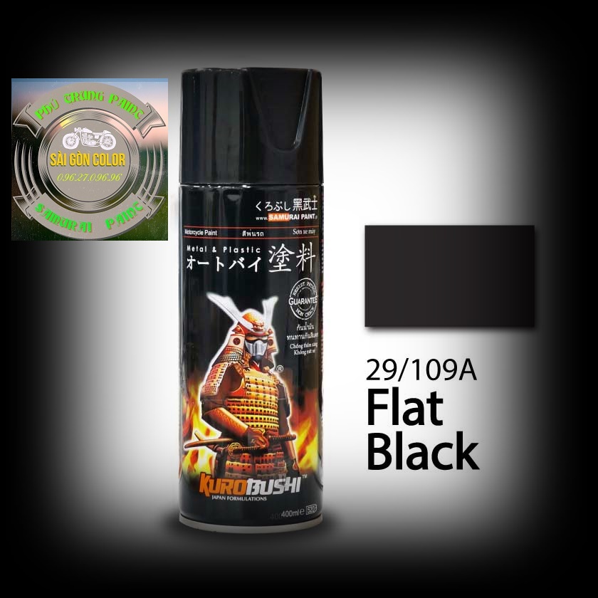 Sơn Xịt Samurai màu đen mờ 109A