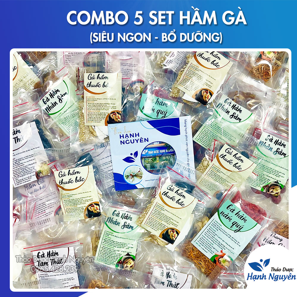 Combo 5 set hầm gà, thang tiềm gà siêu ngon bổ dưỡng - Thảo dược hạnh nguyên