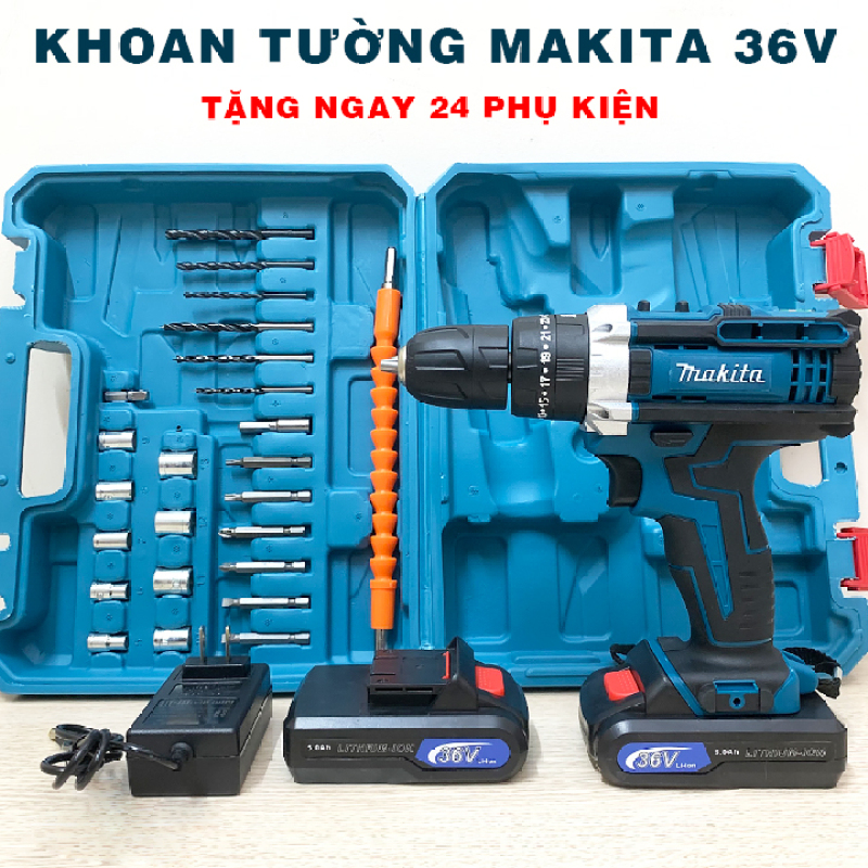 TẶNG PHỤ KIỆN 24 CT ] Máy Khoan Pin MAKITA 36V , Máy khoan cầm tay ...