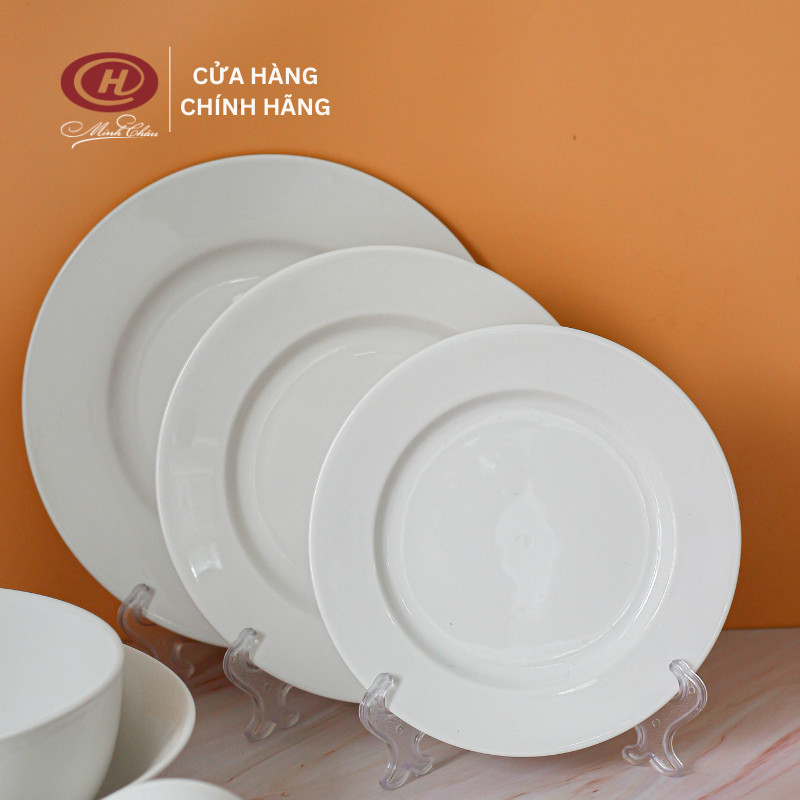 Bộ Bát Đĩa Trắng Trơn 25 Món - Sứ Minh Châu