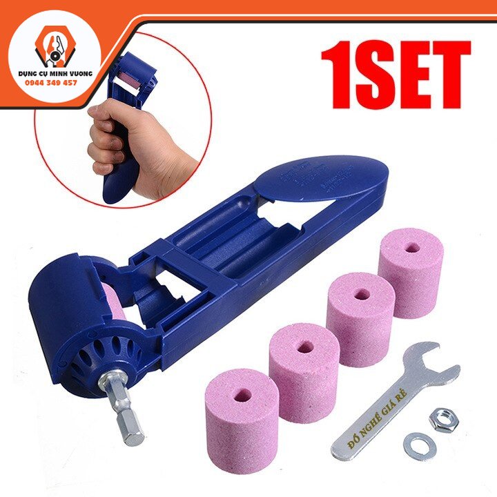 Dụng cụ mài mũi khoan _ Máy mài mũi khoan sắt tự chế gắn khoan điện khoan pin