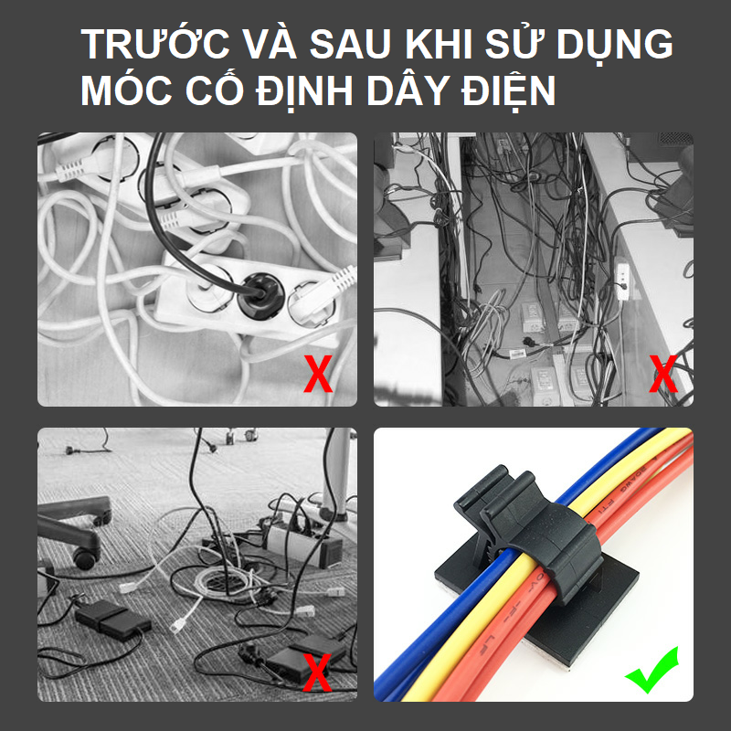 [HCM]Gói 10 cái móc dán cố định dây điện